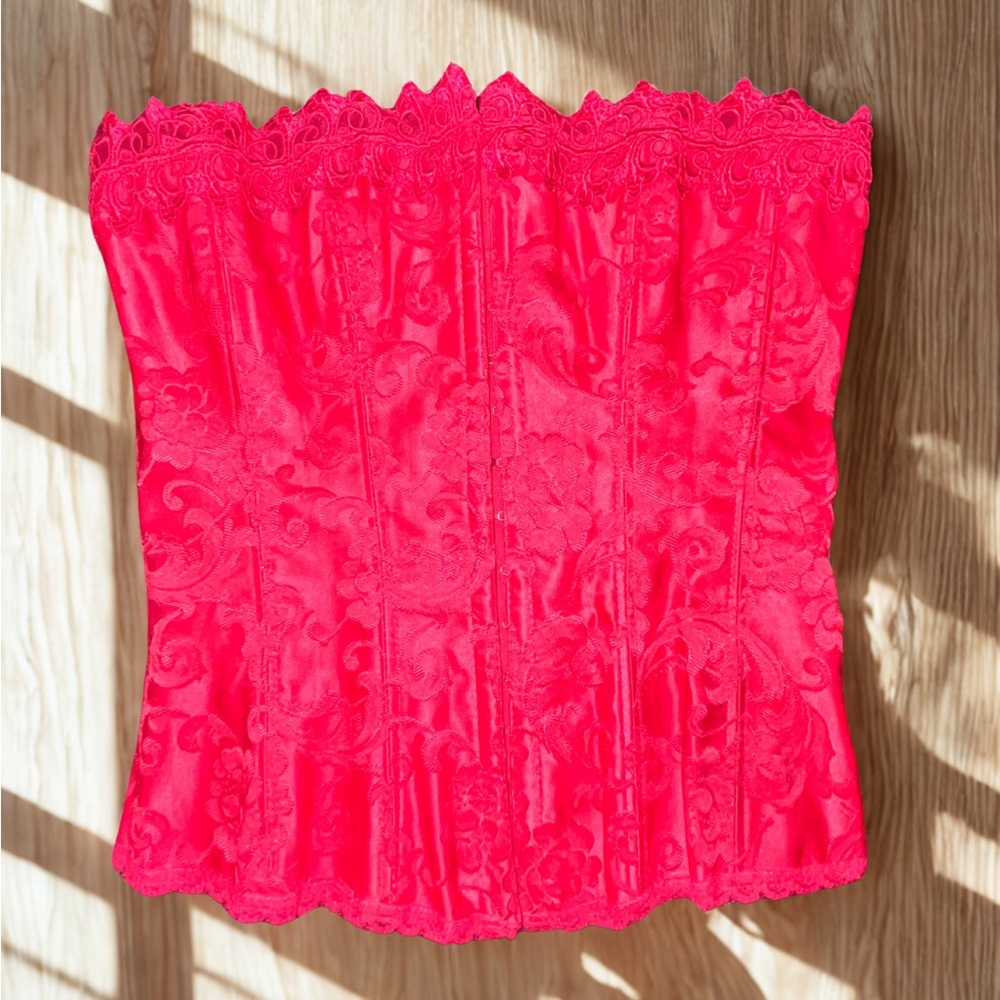 Elegant Red Lace Corset